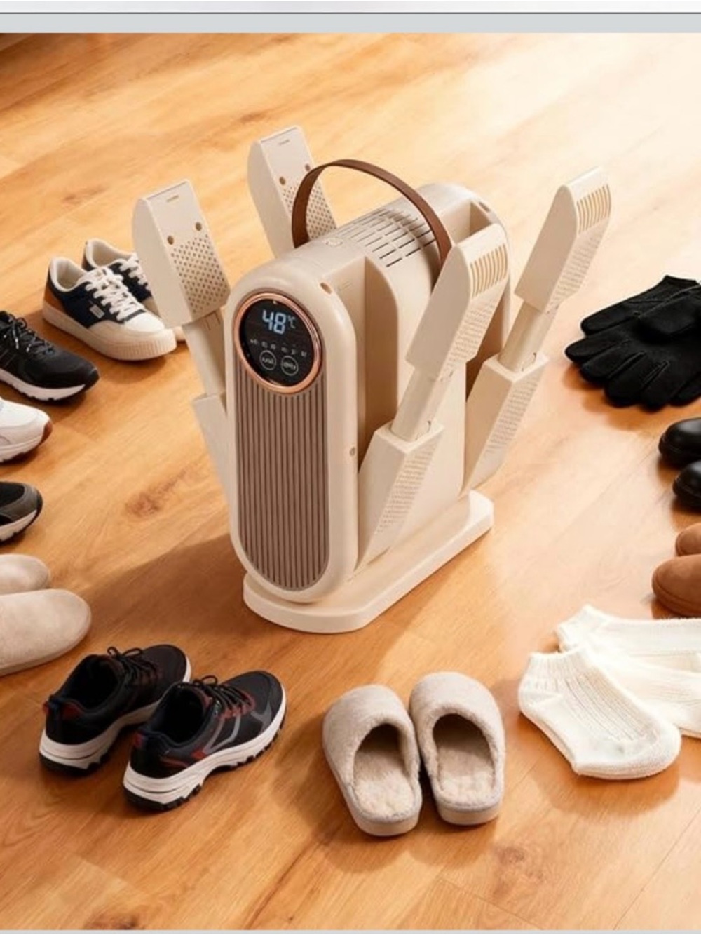Portable Shoe Dryer & Warmer - Cream/Brown - Picture 6 of 13